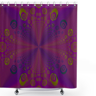 Personality  Regular Spiral Pattern Purple Violet Green Centered Shower Curtains