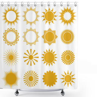 Personality  Suns - Elements For Design (set Of Vector Suns, Suns Collection) Shower Curtains