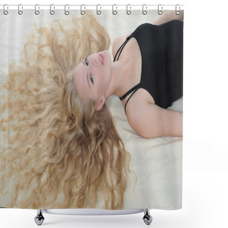 Personality  Long-haired Blonde Shower Curtains