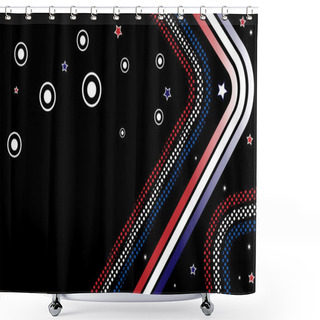 Personality  USA Dots Stripes Shower Curtains