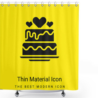 Personality  Baker Minimal Bright Yellow Material Icon Shower Curtains