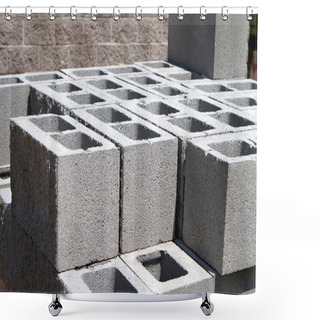 Personality  Architectural Concrete Blocks Shower Curtains