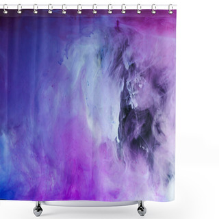 Personality  Abstract Blue, White And Purple Artistic Background With Flowing Paint Shower Curtains