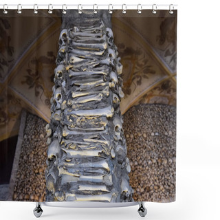 Personality  Chapel Of Bones, Evora, Portugal  Shower Curtains