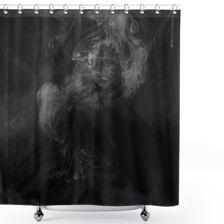 Personality  Abstract Black Texture With Grey Paint Swirls Shower Curtains
