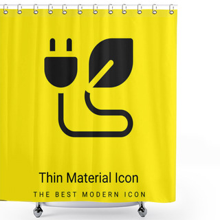 Personality  Bio Energy Minimal Bright Yellow Material Icon Shower Curtains