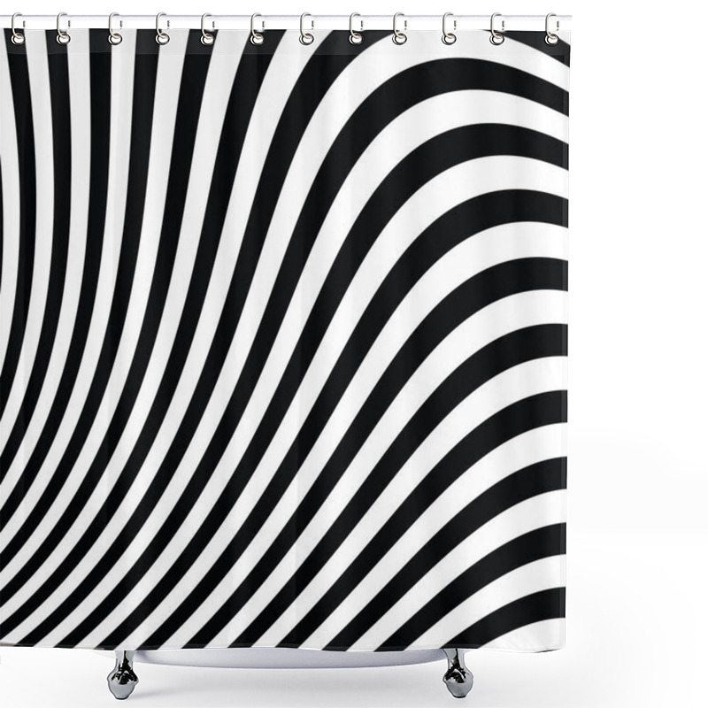 Personality  Abstract Black and White Modern Striped Background shower curtains
