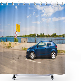 Personality  Blue Car Shower Curtains