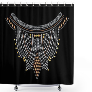 Personality  Embellished With Beads Artwork Shower Curtains