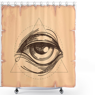 Personality  Sketch Eye Of Providence. Shower Curtains