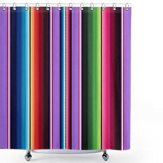 Personality  Blanket Stripes Seamless Vector Pattern. Background For Cinco De Mayo Party Decor Or Ethnic Mexican Fabric Pattern With Colorful Stripes. Serape Design Shower Curtains