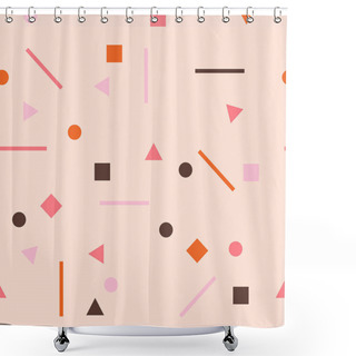 Personality  Chaotic Geometrical Shapes Shower Curtains