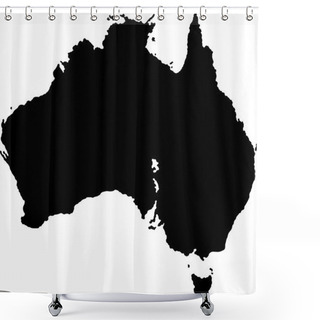 Personality  Black Australia Map Shower Curtains