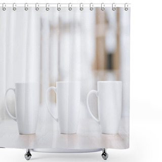 Personality  Cups Of Coffee On Table Shower Curtains