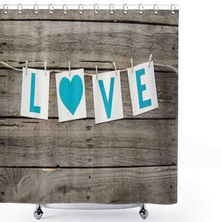 Personality  Handmade Decoration With Love Sign Shower Curtains