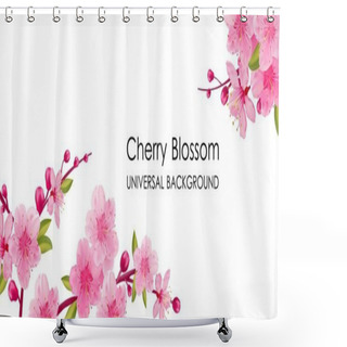 Personality  Branch Of Sakura With Flowers Shower Curtains