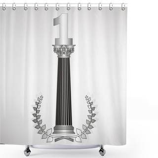 Personality  Greece Column, Laurel Wreath And Number. Eps10 Vector Illustration Shower Curtains