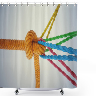 Personality  Colored Ropes Tied Together With A Knot Shower Curtains