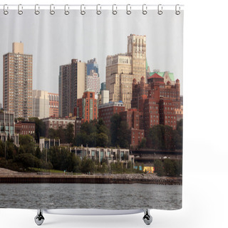 Personality  New York, USA - September 2, 2018: Brooklyn Is The Most Populous Of New York's Five Boroughs. Traditional Building In Brooklyn Heights Shower Curtains