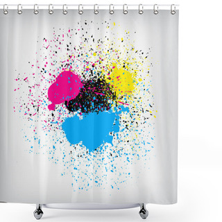 Personality  Colorful Ink Splatter Shower Curtains