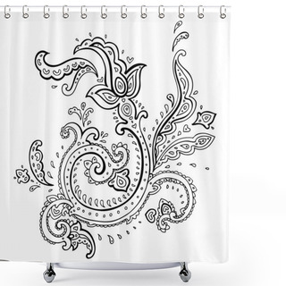 Personality  Hand Drawn Paisley Ornament. Shower Curtains