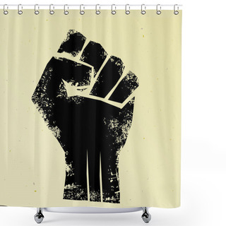 Personality  Black Power Fist  Shower Curtains