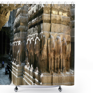 Personality  Panorama Of Ellora Caves In India Shower Curtains