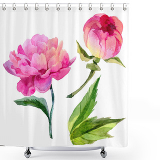 Personality  Wildflower Peonies Flower In A Watercolor Style Isolated. Shower Curtains