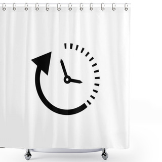 Personality  Time Vector Icon , 24 Hour Icon Vector Illustration Design Template Shower Curtains