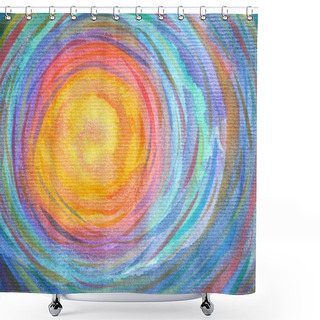 Personality  Colorful Spiral Sun Power Background Watercolor Painting Shower Curtains