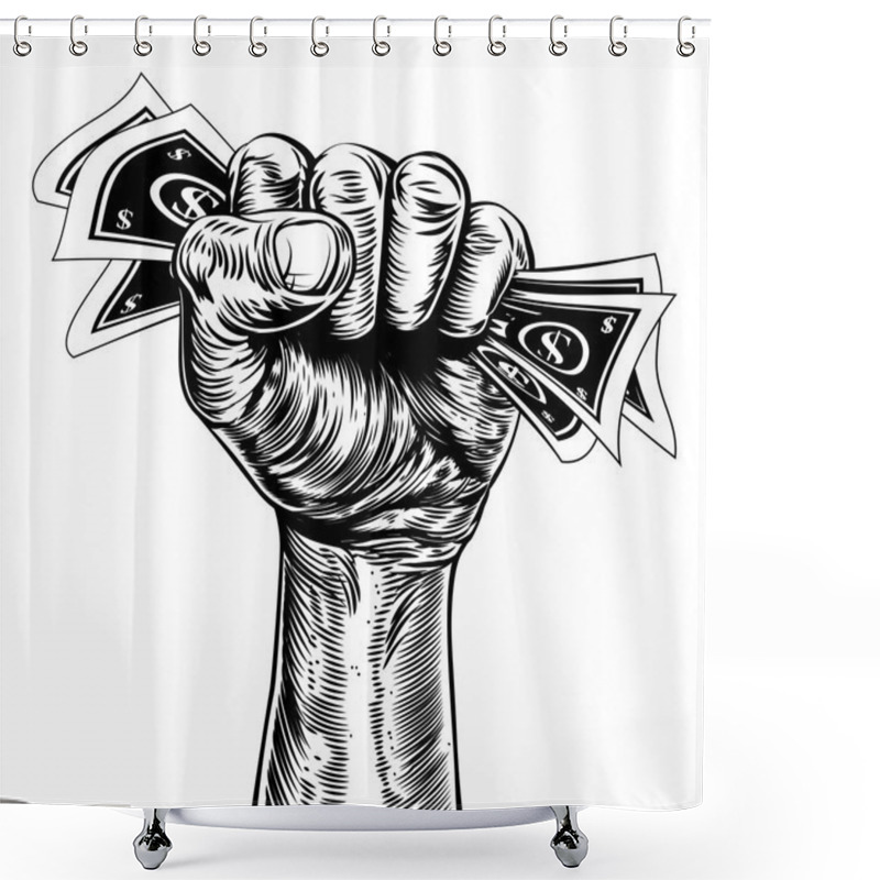 Personality  Fist holding money concept shower curtains