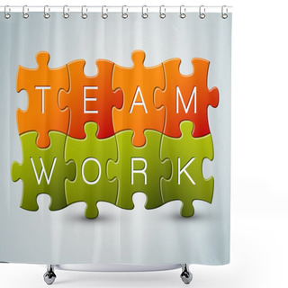 Personality  Vector Puzzle Teamwork Illustration Shower Curtains
