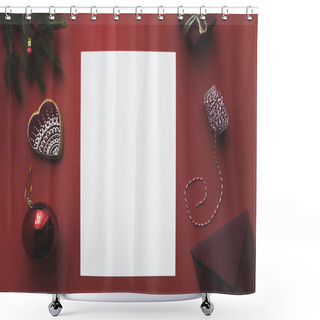 Personality  Blank Card With Christmas Decorations  Shower Curtains