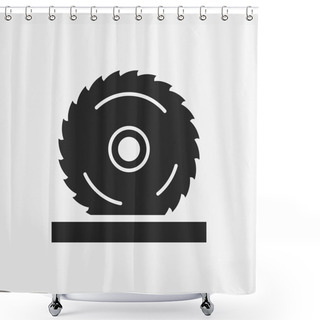 Personality  Circular Saw Icon Shower Curtains