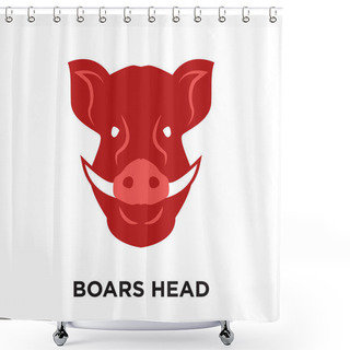 Personality  Boars Head Logo Isolated On White Background , Colorful Vector I Shower Curtains