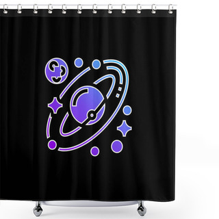 Personality  Astronomy Blue Gradient Vector Icon Shower Curtains