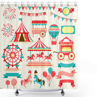 Personality  Set Of Carnival Elements Shower Curtains