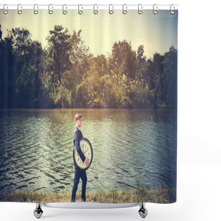 Personality  Young Adult Businessman Shower Curtains