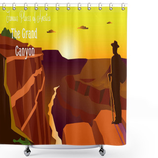 Personality  Amazing Vector Illustration. Grand Canyon National Park.  Shower Curtains