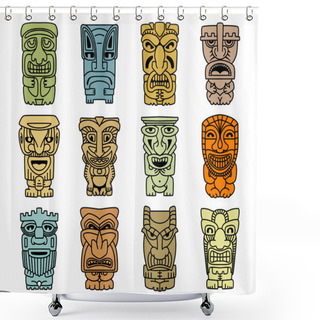 Personality  Tribal Masks Of Idols And Demons Shower Curtains