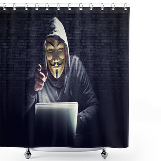Personality  Hacker With Mask Shower Curtains