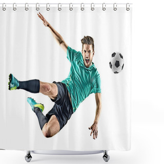 Personality  Soccer Player Man Isolated Shower Curtains