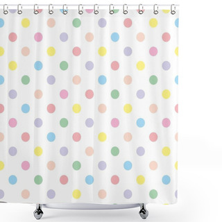 Personality  Seamless Vector Pattern Texture With Colorful Polka Dots On White Background Shower Curtains
