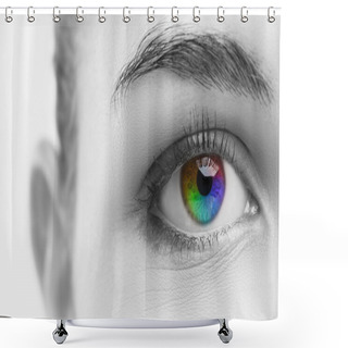 Personality  Woman's Colorful Eye Shower Curtains