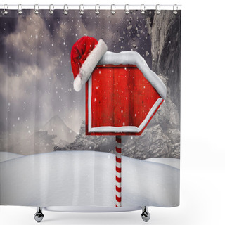 Personality  Santa Sign In North Pole Shower Curtains