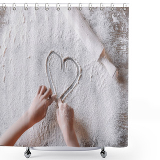 Personality  Heart Symbol In Flour Shower Curtains