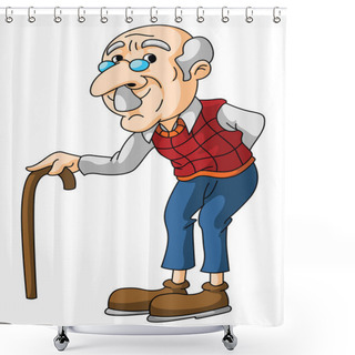 Personality  Old Man Shower Curtains