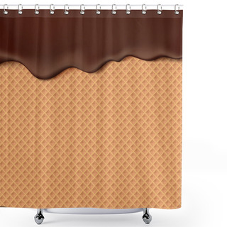 Personality  Flowing Chocolate On Wafer Shower Curtains