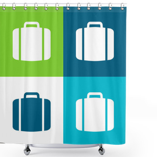 Personality  Baggage Flat Four Color Minimal Icon Set Shower Curtains