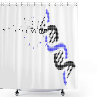 Personality  DNA Spiral Dissolved Pixel Icon Shower Curtains